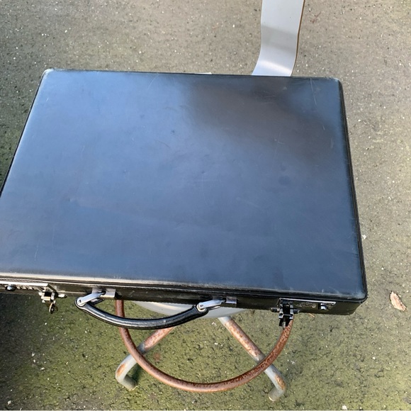 Classic Vintage Leather Combination Briefcase -  CROUCH & FITZGERALD 16x13x3 - Picture 8 of 13